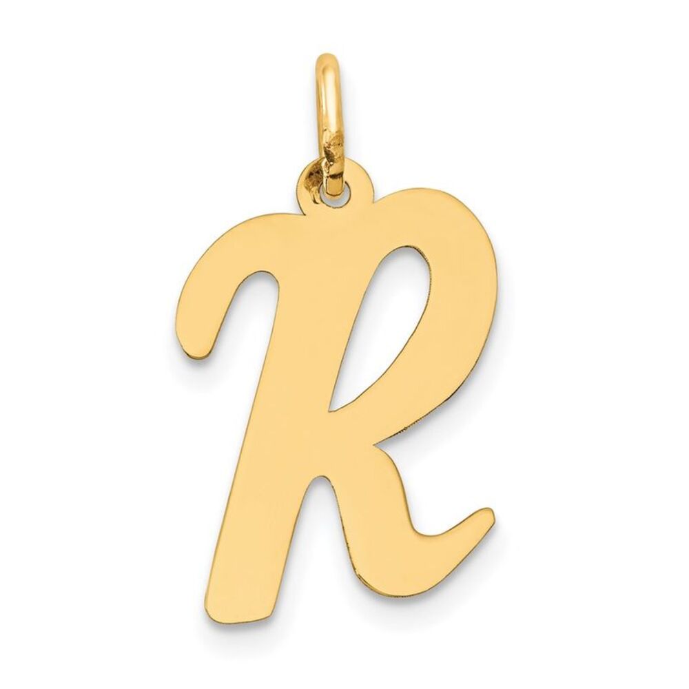 Kazi Luxury 14k Yellow Gold Large Script Letter R… - image 1